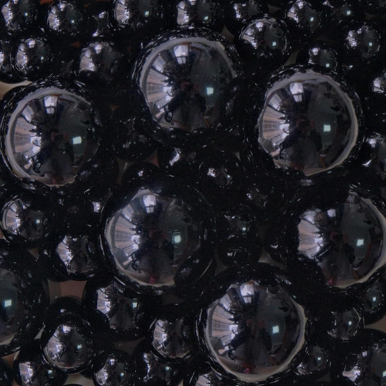 520PCS Large Pearls for Crafting No Hole, Mixed 8/10/14/20MM Vase Fillers Pearl for Centerpieces Candle, Black Round Beads for Crafting, Table Scatter, Wedding Birthday Party Decoration