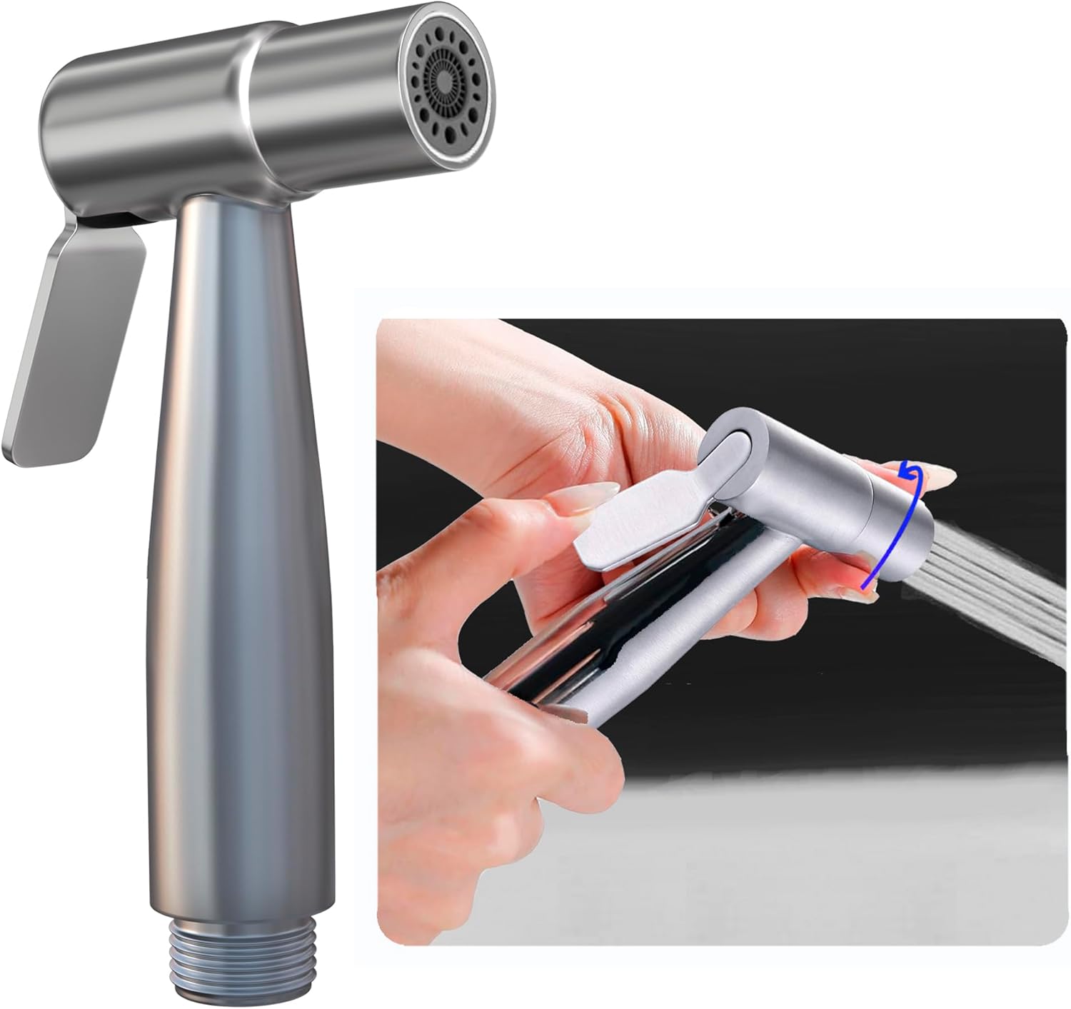 Dual Mode Toilet Bidet Sprayer Head – Chrome Finish Handheld Bidet for Toilet & Bathroom Cleaning – Cloth Diaper Sprayer, Muslim Shower, Jet Spray – G1/2 Coupling