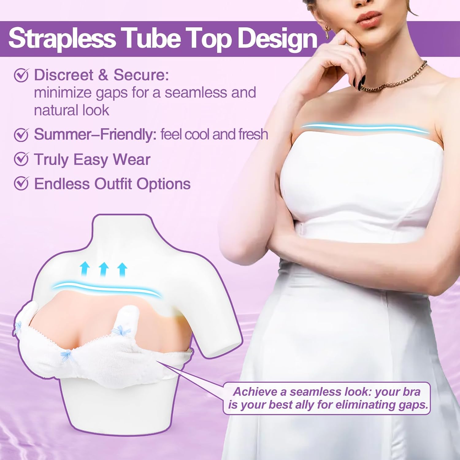 Strapless Breast Plate Forms Silicone Breastplate Crossdressers Upgrade Mixed Filled Fake Prosthetic Breasts Drag E cup L size - Mixed Ivory