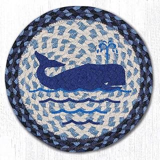 BLACK FOREST DECOR Breaching Whale Round Trivets Set of 3 – Coastal Nautical Jute Heat-Resistant Table Mats – Handcrafted Durable Hot Pad – Ocean-Inspired Kitchen Décor – 10” Diameter Each, Multicolor