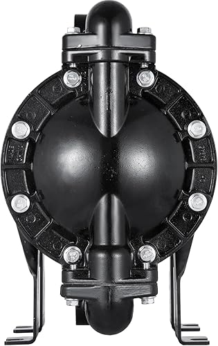 Miniatura 22 de VEVOR Bomba de doble diafragma operada por aire, entrada y salida de 1/2 pulgada, cuerpo de polipropileno, 13.2 GPM y máximo 120PSI, bomba