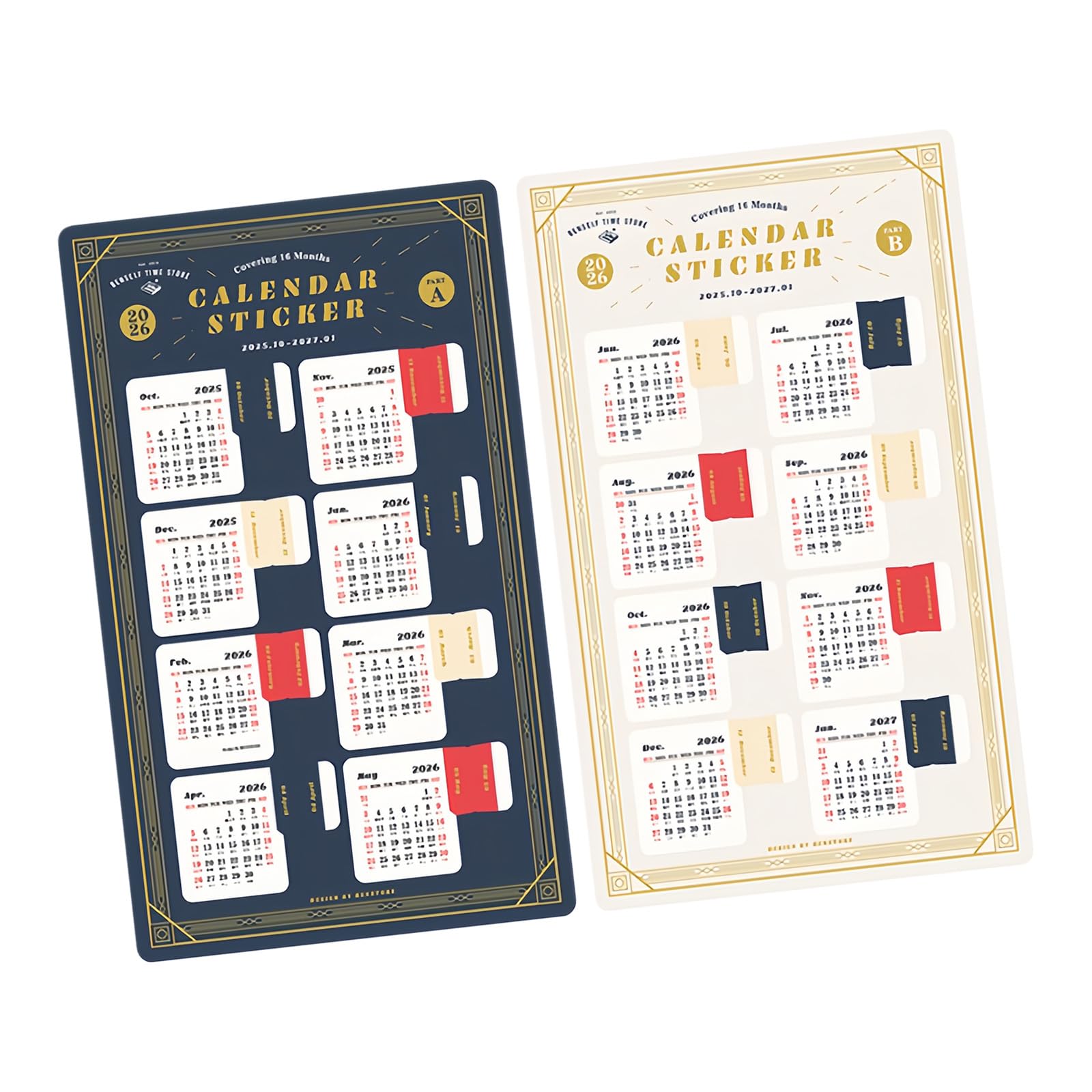 Decorative Calendar Stickers Monthly Tab for Planners Scrapbook Study Use Calendar Stickers for Adults Planner