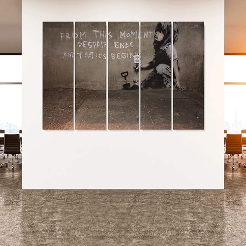 Miniatura 22 de Banksy Graffiti Street Art Colecciones de lienzos de arte callejero. Listo para colgar. Fabricado en Estados Unidos #4#5