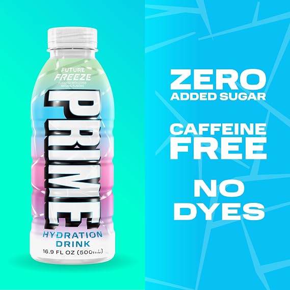 PRIME Hydration FUTURE FREEZE, Sports Drinks with Coconut Water, Electrolyte Enhanced to Replenish Fluids, Zero Added Sugar, B Vitamins, Antioxidants, Made with Natural Flavors, 16.9 Fl Oz 12 Pack