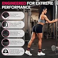 Vista 2 de WALITO Correas de tobillo de gimnasio para máquinas de cable, mujeres y hombres, puños de tobillo con retroceso de glúteos, accesorios de máquina