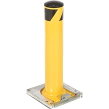 Vestil BOL-RF-24-4.5 Steel Surface Mounted Removable Pipe Safety Bollard 24 in. x 4-1/2 in. Yellow