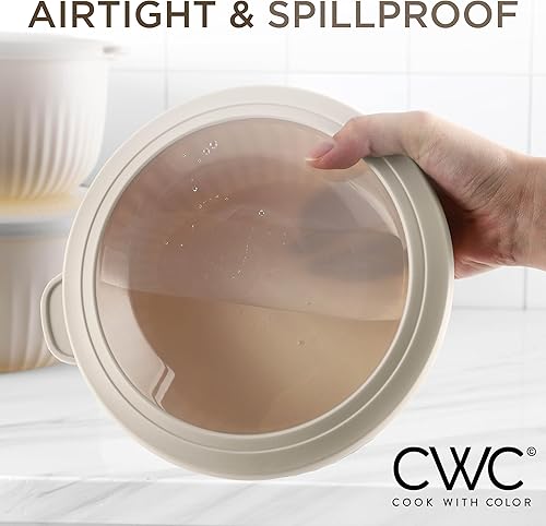 Vista 62 de COOK WITH COLOR - Juego de tazones de preparación profundos con tapas, para mezclar, de plástico, pequeños y apilables (color rosa/gris)