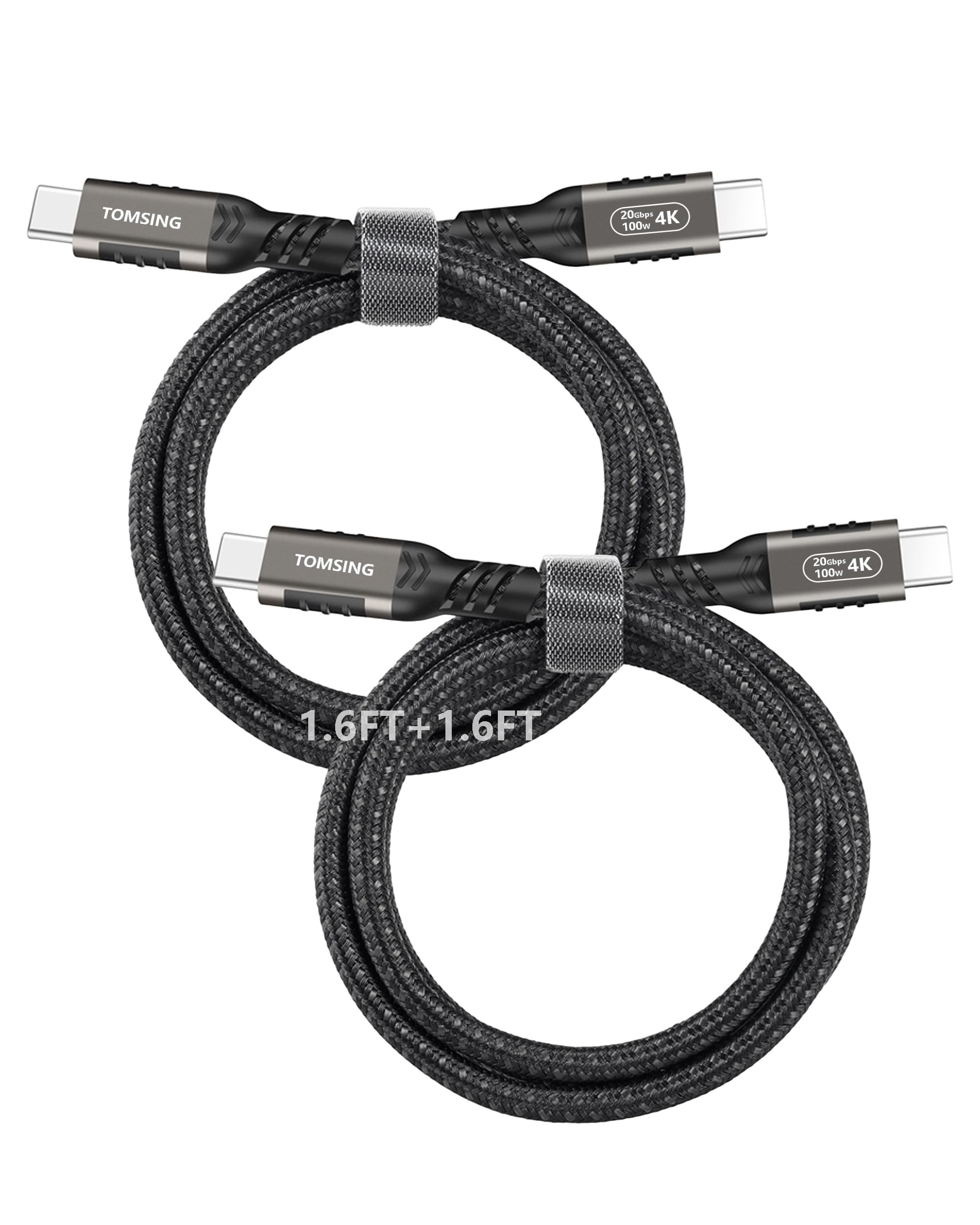 Cable USB C a USB C, paquete de 2 unidades de 1.6 pies, transferencia rápida de datos, carga rápida para iPhone 15 16 Pro Max, smartphone, tabletas, portátiles y otros dispositivos de interfaz