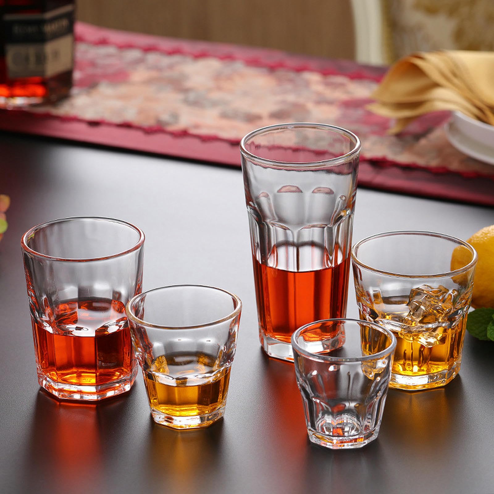 Vaso de vidrio templado de estilo europeo simple, exquisito y duradero, parte inferior gruesa de 150 ml (10 piezas)