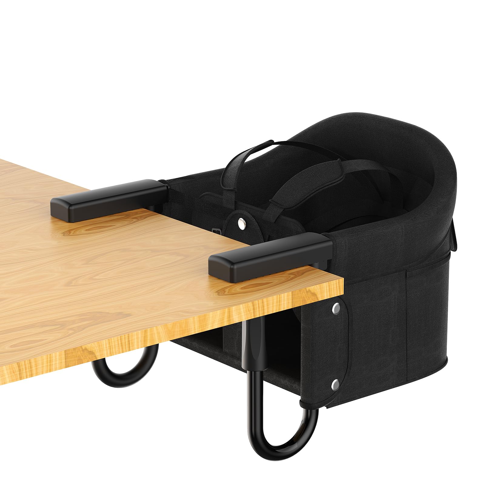 Photo 1 of Portable Hook On High Chair for Babies & Toddlers from 6-36 Months,Clip On Baby Seat for Table,Fits Tables 0.8" to 3.5" Thick,Easy Clean Feeding Chair with Carry Bag for Travel,Black