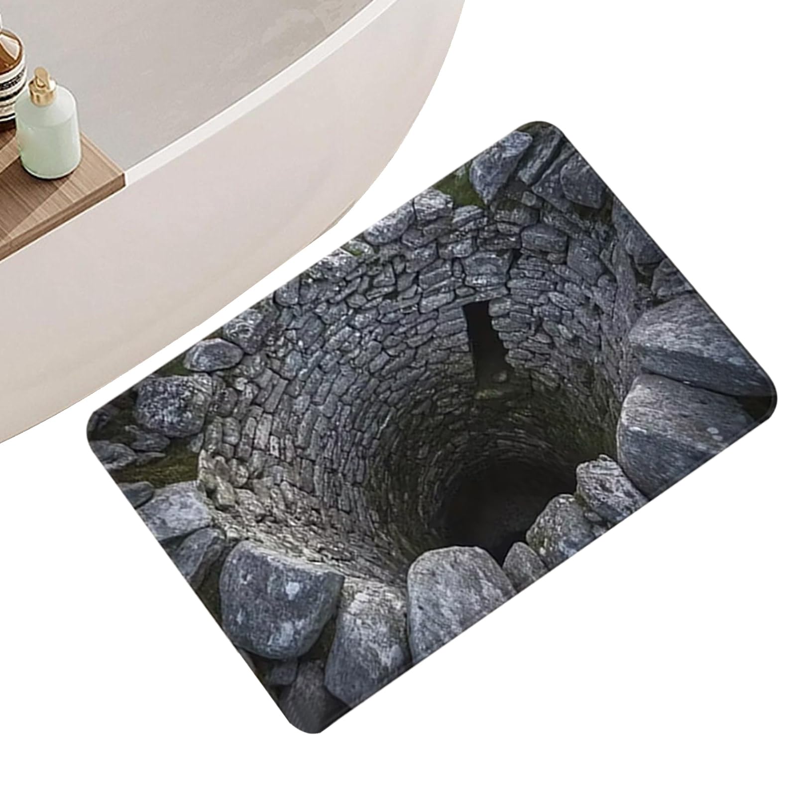 Tapis illusion 3D trou pour éviter les glissades grâce au tapis de porte imperméable