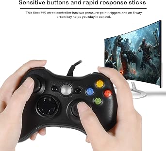 Sefitopher Wired PC Controller for Windows, Game Controller with Dual Vibration/Turbo/Ergonomic Design - Gamepad Compatible with Windows 7/8/10/11/VISTA/Android/PS3