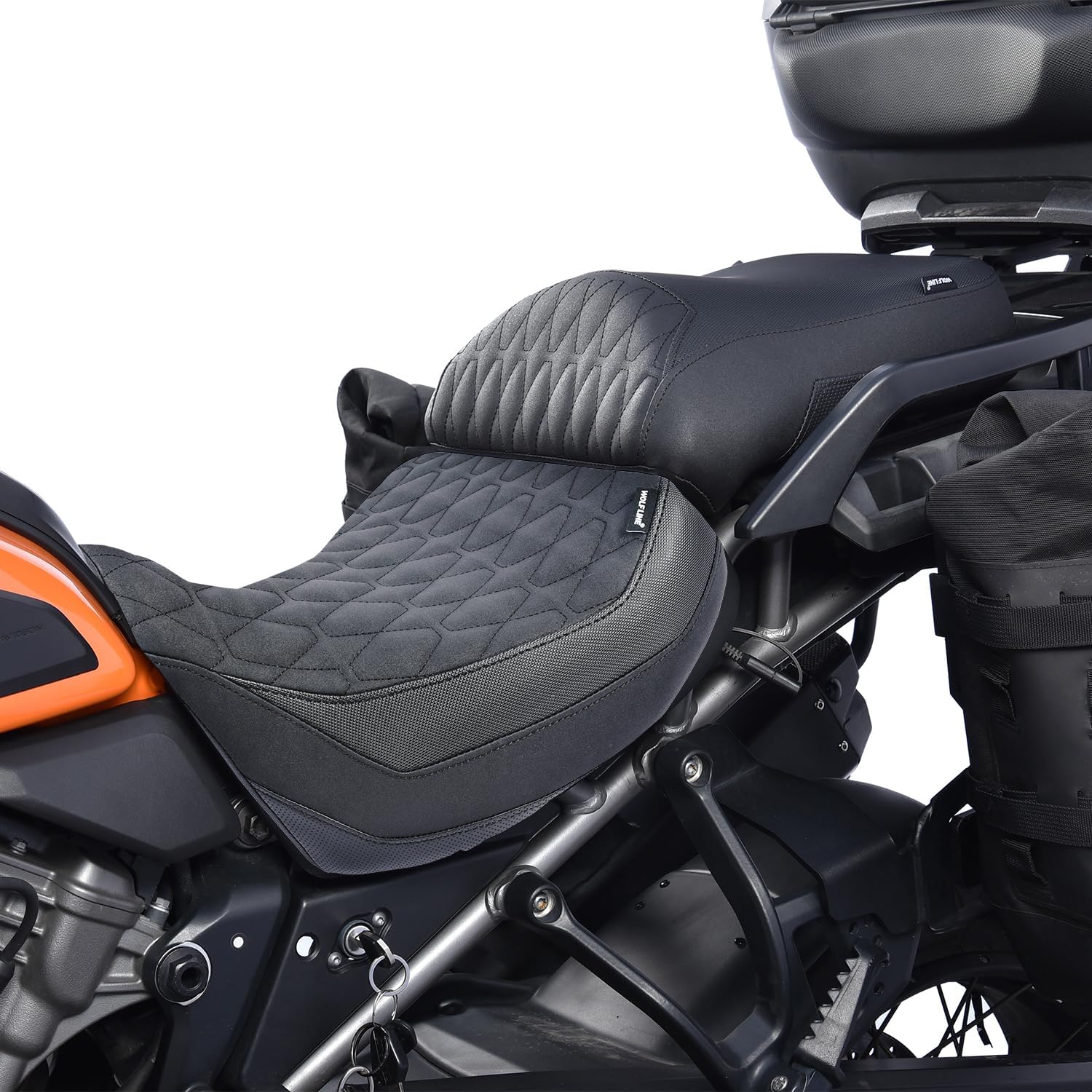 Motorcycle Rider Passenger Comfort Seat Fit for RA1250 Pan America 1250 2021 2022 2023 2024, Leather Front Rear Saddle Solo Cushion Pillion Pad, Black