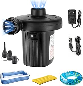 Gonfleur Électrique Rechargeable, Pompe À Air Portable Avec Lumière Led