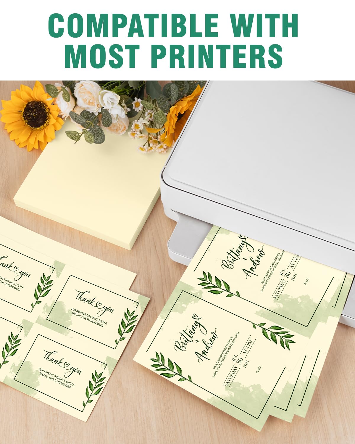 Cartulina color crema de 8.5 x 11 pulgadas, 100 hojas de papel de colores para invitaciones, tarjetas, certificados y manualidades (cubierta de 90 libras/250 g/m²)