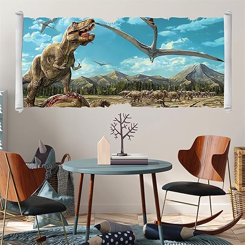 Tyrannosaurus Rex - Calcomanías 3D de pared de dinosaurio sacinora Jurassic Park, vinilo extraíble para niños, guardería, sala de estar, dormitorio,