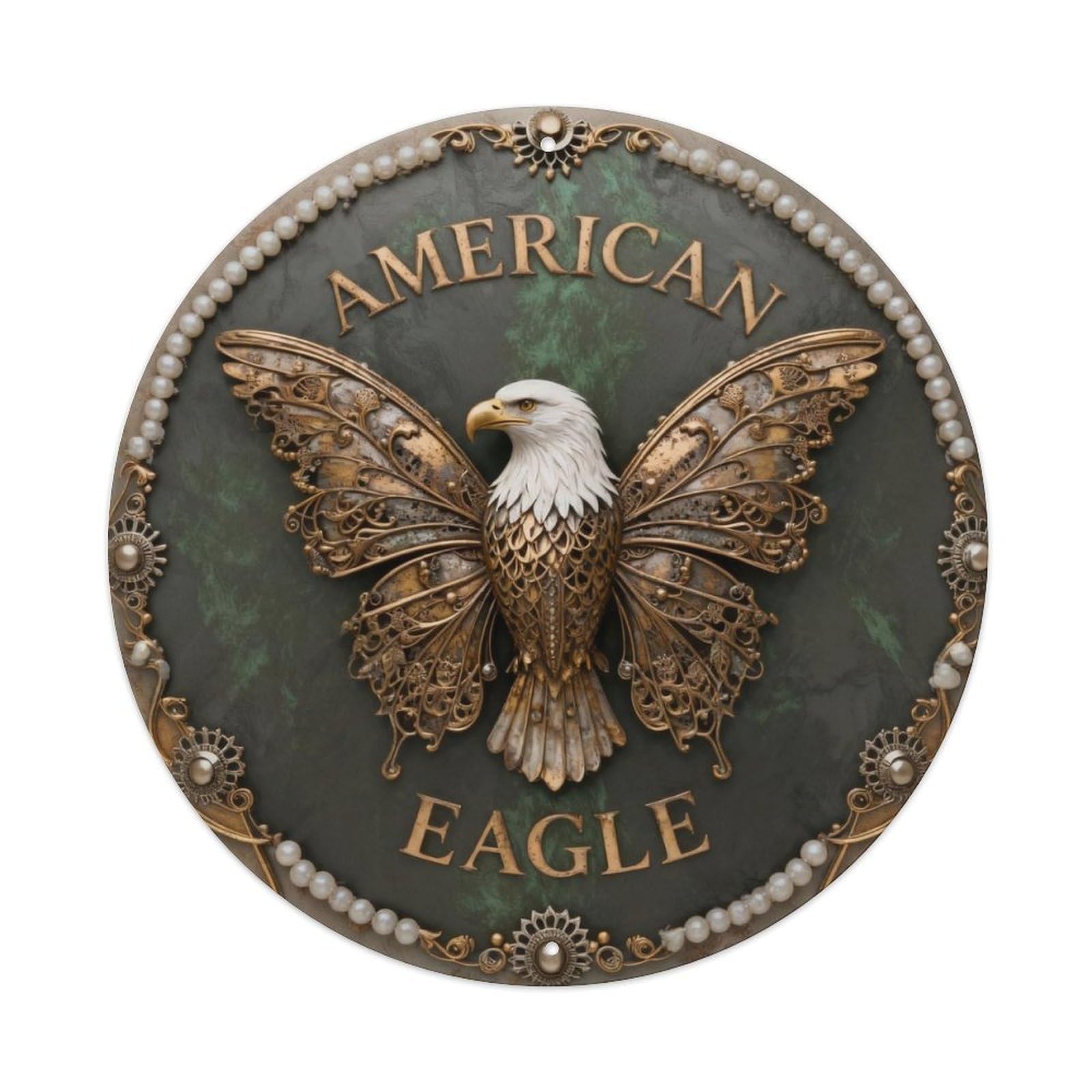 American Eagle Patriotic Iron Art Metal Tin Sign Plaque