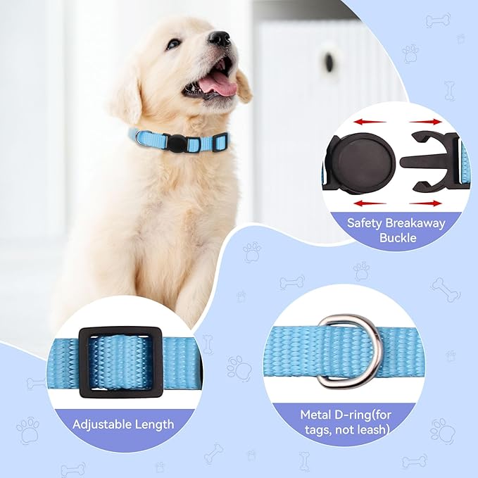 20 Collares para Cachorros Pequeños con Hebilla de Seguridad Nailon Suave miniatura 3