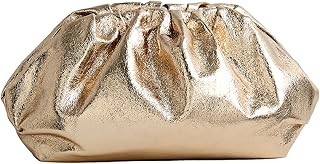 Dressy Vegan Leather Clutch Purse for Women, Soft Pleated PU Evening Pur...