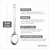 Vista 2 de Cuchara de servir buffet – Paquete de 6 – Cucharas de acero inoxidable – Cuchara de cocina de mango largo de metal