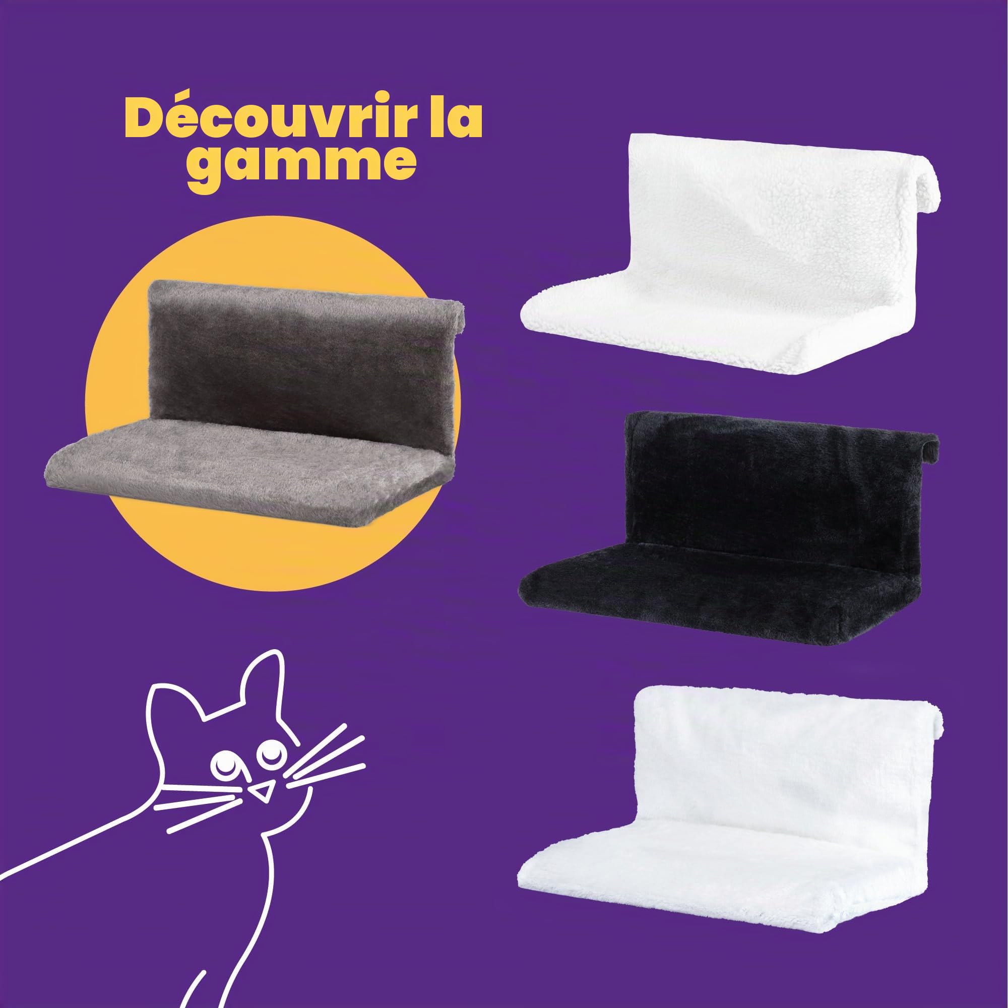 Petlicity® Lit de radiateur à suspendre pour chat et chien, chaud et confortable . Solide et durable. Avec housse lavable en machine et châssis pliable pour un rangement facile