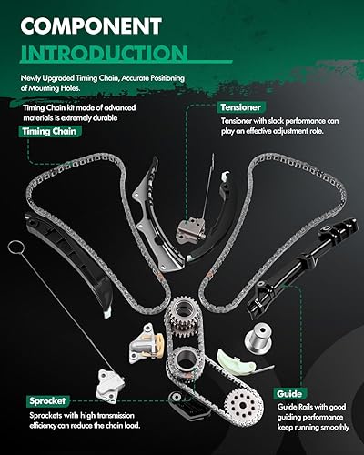 Miniatura 3 de SCITOO Kit de cadena de distribución para Chrysler 300 Grand para Cherokee Wrangler Challenger Charger para Durango Journey 200 3.6L