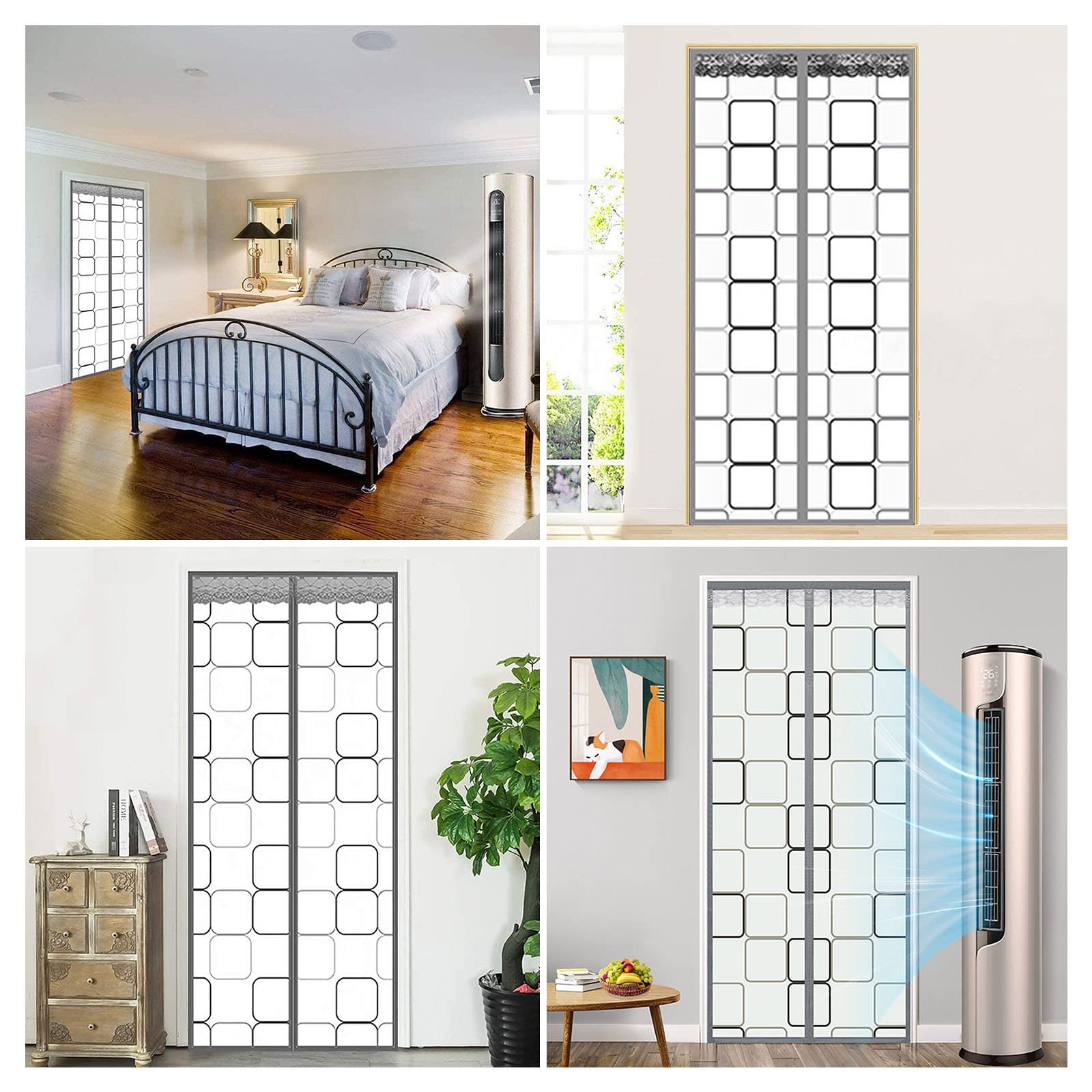 MENGH Magnetisch warmtewerend gordijn voor deuren, nieuwste model, thermisch deurgordijn, isolatiegordijn, huisdiervriendelijk, waterdicht, winddicht, volledige grootte, 215 x 215 cm, zwart MENGH Magnetisch warmtewerend gordijn voor deuren, nieuwste model, thermisch deurgordijn, isolatiegordijn, huisdiervriendelijk, waterdicht, winddicht, volledige grootte, 215 x 215 cm, zwart