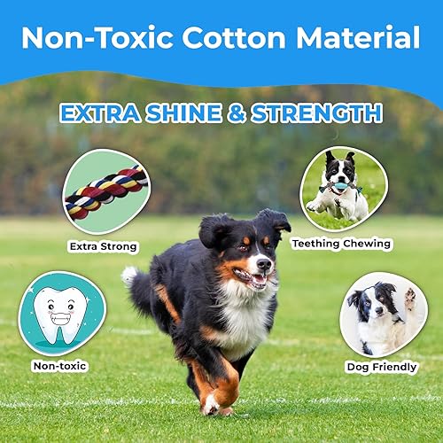 Miniatura 2 de Stride Juguetes grandes para perros, juego de 9, juguetes de cuerda para perros, juguetes resistentes para masticadores agresivos, juguetes