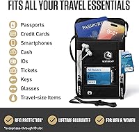 Vista 51 de Venture 4th bolsa de cuello de viaje con traba RFID, gris), V4-01-NP-GR