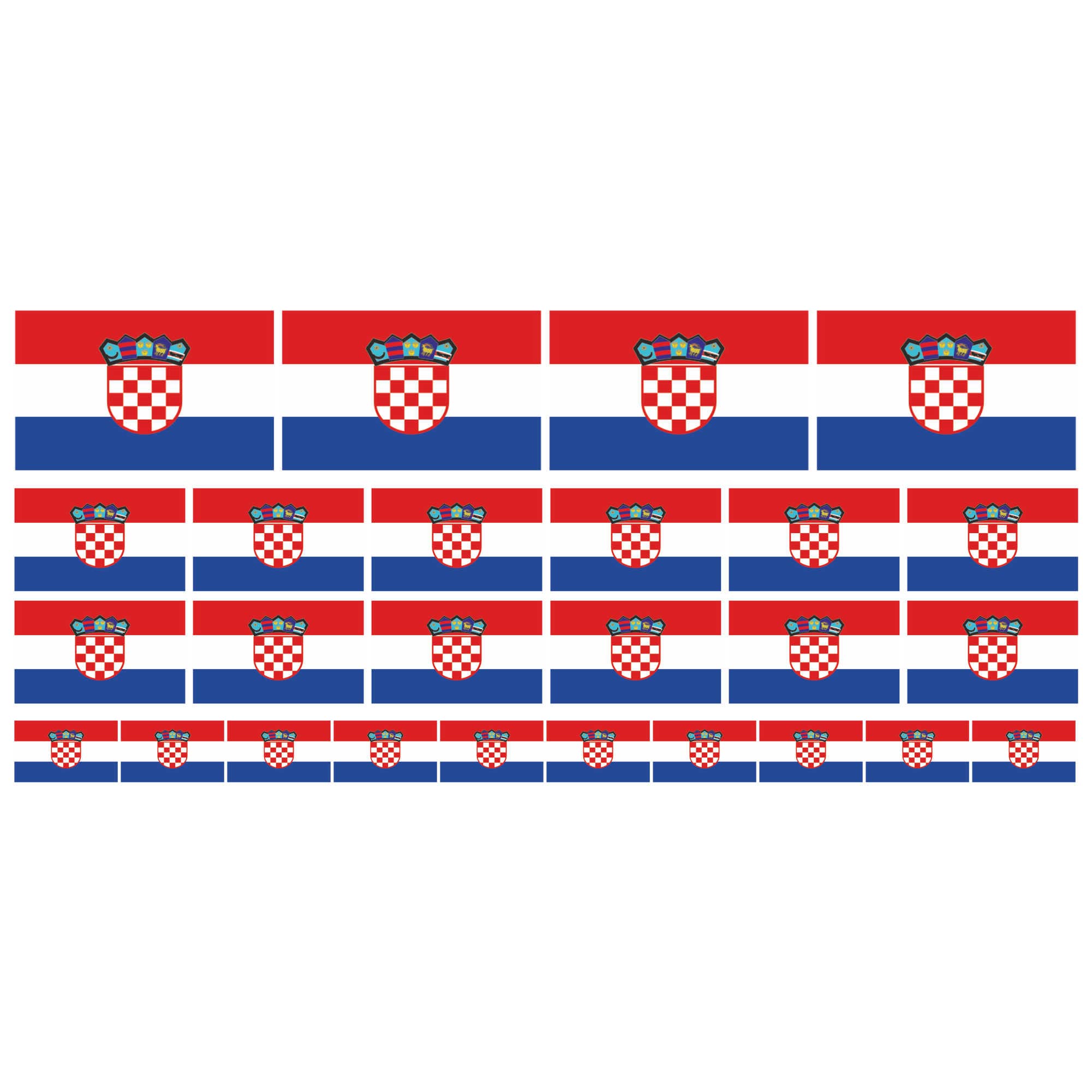 Mini-Flaggen Aufkleber Set Kroatien – 26 Stück In 3 Größen (bis 51x31 Mm) – UV-beständig, Für Büro, Schule, Auto & Modellbau