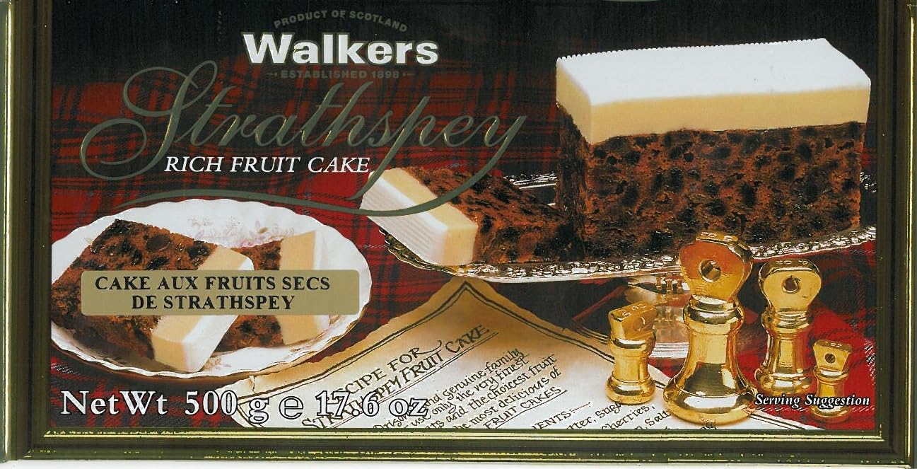 Walker's Shortbread Strathspey Rich Holiday Fruit Cake, Luxury Holiday Treat, 17.6 Oz Box