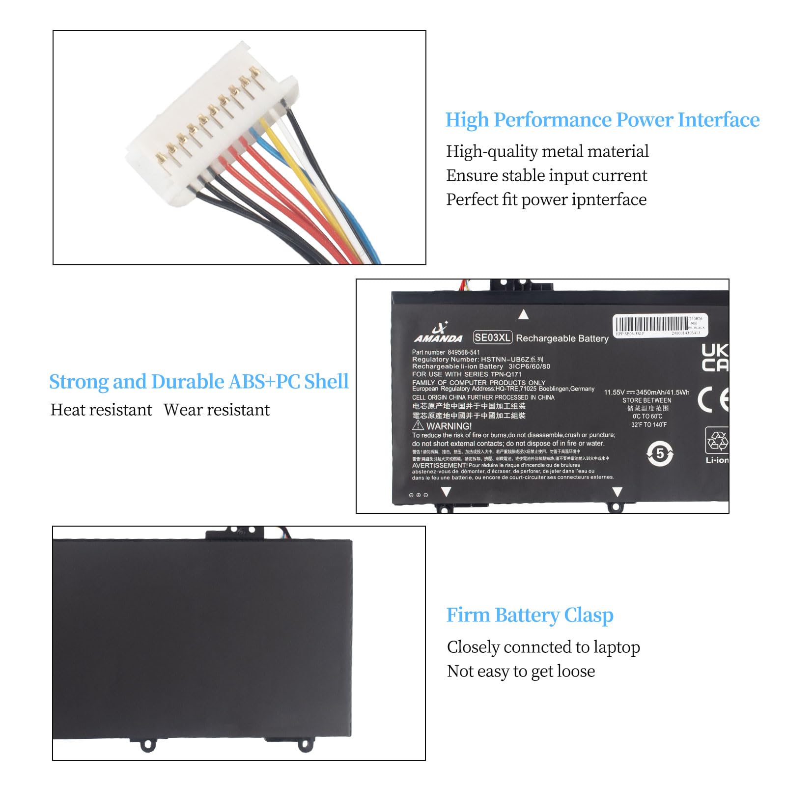 Amazon.com: A AMANDA 849908-850 SE03XL Battery for HP Pavilion 14