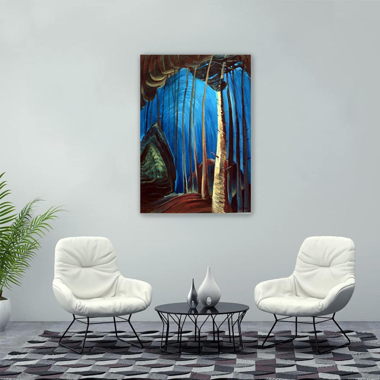 Emily Carr Pintura Reproducción de Carteles Cuadro en lienzo-impresión Obras de Arte-listo para colgar Cuadros famosos impreso sobre lienzo(Cielo azul)60x85cm(24x33in)Enmarcado