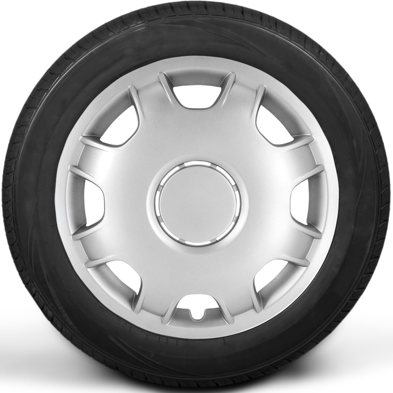 Premium Radkappen 16 Zoll gewölbt in Silber-Matt kompatibel mit Wohnmobil Transporter Lieferwagen 4er-Satz gewölbte Radzierblenden Radblenden Raddeckel Radabdeckungen Zierblenden Zierkappen 4er-Set