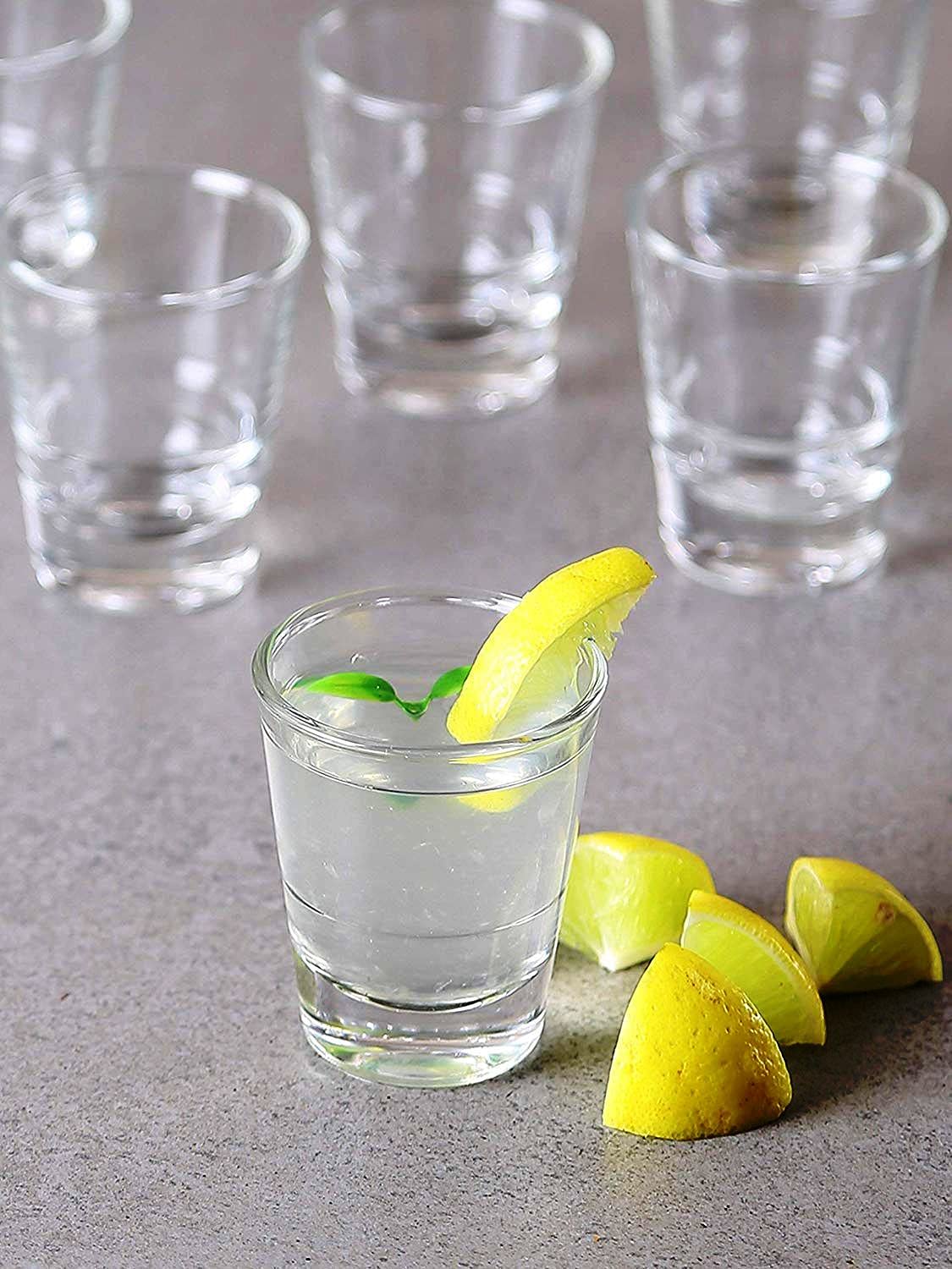 Boosty® Shot Glass Set with Heavy Base Tequila Shot Glasses, Clear Shot Glass for Whiskey and Liqueurs 45 ML, Wide Mouth Shape Shot Glass (Pack of 6)