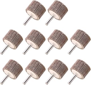 10 Pack 1-3/8" x 1" x 1/4" Shank Mounted Flap Wheels, 120 Grit Aluminum Oxide Sanding Flap Wheels for Drill - Abrasive Grinding Tool