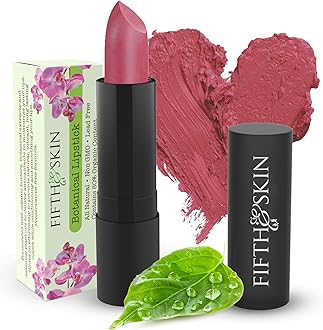 Fifth & Skin BOTANICAL Lipstick (POMEGRANATE) | Vegan | Natural | Organic | Certified Cruelty Free | Paraben Free | Petroleum Free | Healthy | Moisturizing | Vibrant Color that's Good for your Lips!