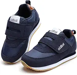 Sapatos infantis okilol | Tênis com fecho de velcro | Meninos e meninas, Azul marino, 10 Toddler