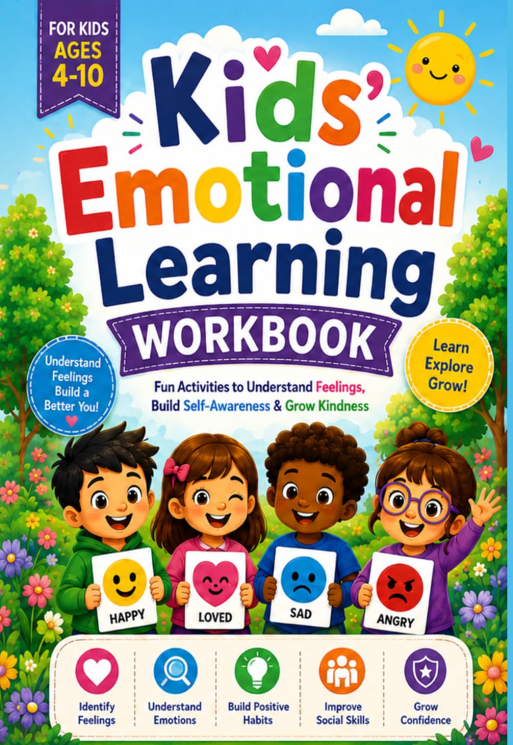 Kids Emotional Learning Workbook for Ages 4-10: Social Emotional Learning Activities to Understand Feelings, Build Self-Awareness, Emotional Intelligence, Kindness, Confidence & Social Skills