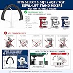 6Qt Flex Edge Beater Compatible avec KitchenAid 6-Quart Mélangeurs de stands à cuvette,ONLY pour bol en acier inoxydable, s'adapte professionnel 600, KP26M1X, KB26G1X. [Pas pour le bol de verre & Tête incrustée