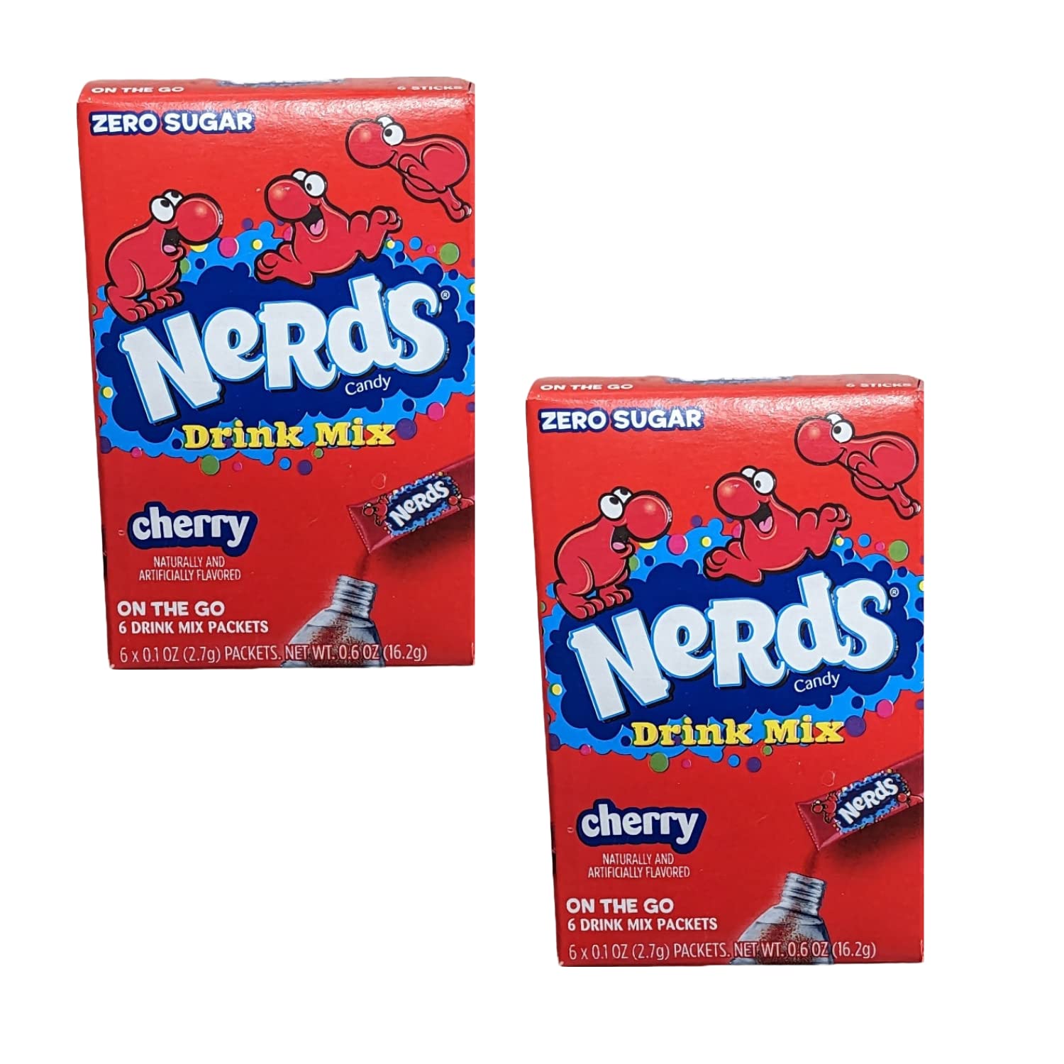 Nerds Zero Sugar Cherry Drink Mix, 1 packet x 6 sachets,16g/0.6 oz. Box (Imported from Canada)