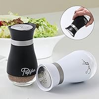 Vista 2 de Lonffery Juego de saleros y pimenteros – Recipientes de sal para regalos, decoración de cocina, hogar, caravana, campamento, barbacoa, dispensador