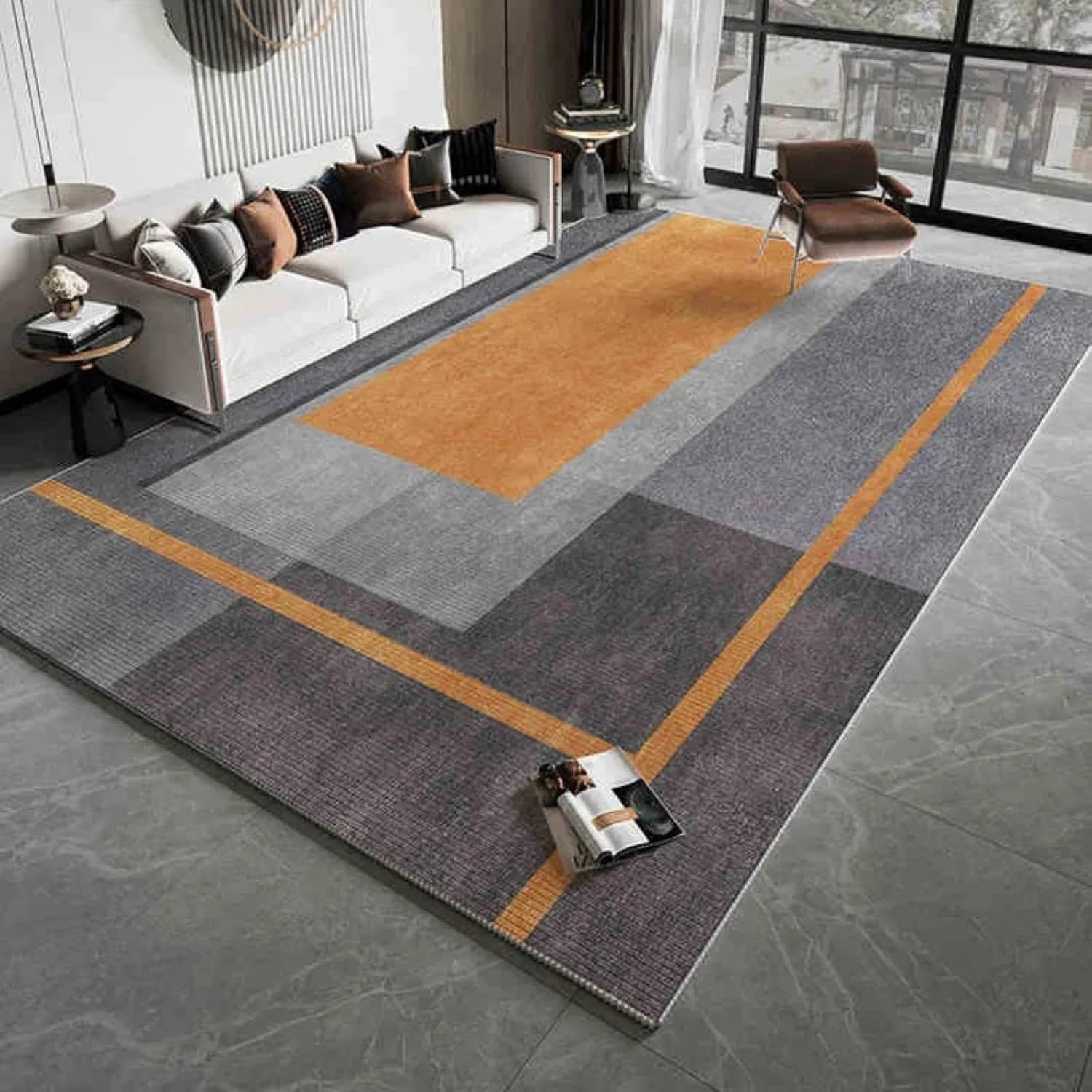 American Geometric Carpet Home Decor, Large-Sized Floor Mat for Living Rooms and Bedrooms, Refreshing and Non-Shedding(80X120CM (2.6X3.9FT/NSJR Lightweight-9)