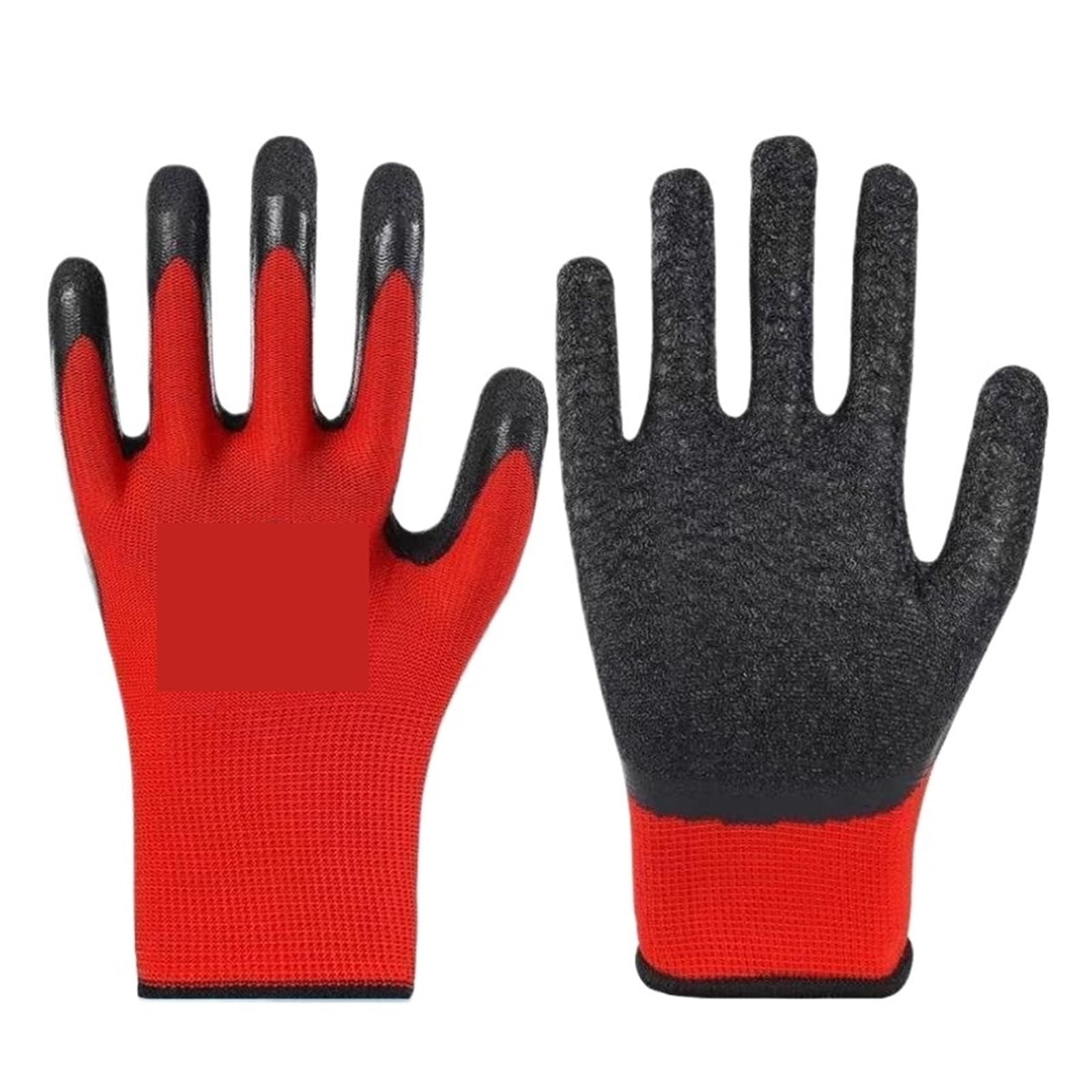 12 paia di guanti da lavoro in lattice, palmo rivestito antiscivolo | Guanti spessi resistenti all'usura, poliestere e rivestimento in lattice, M/L/XL