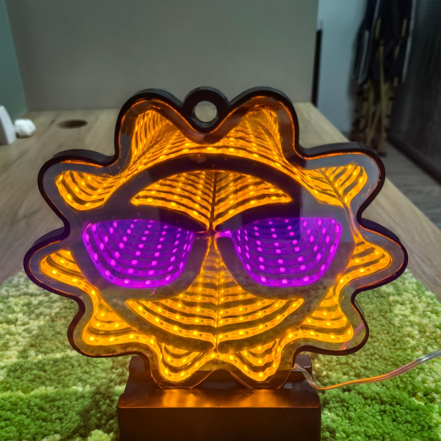 3D Sunglass Infinity Mirror LED Tunnel Light Flexible Neon Shape Lamp