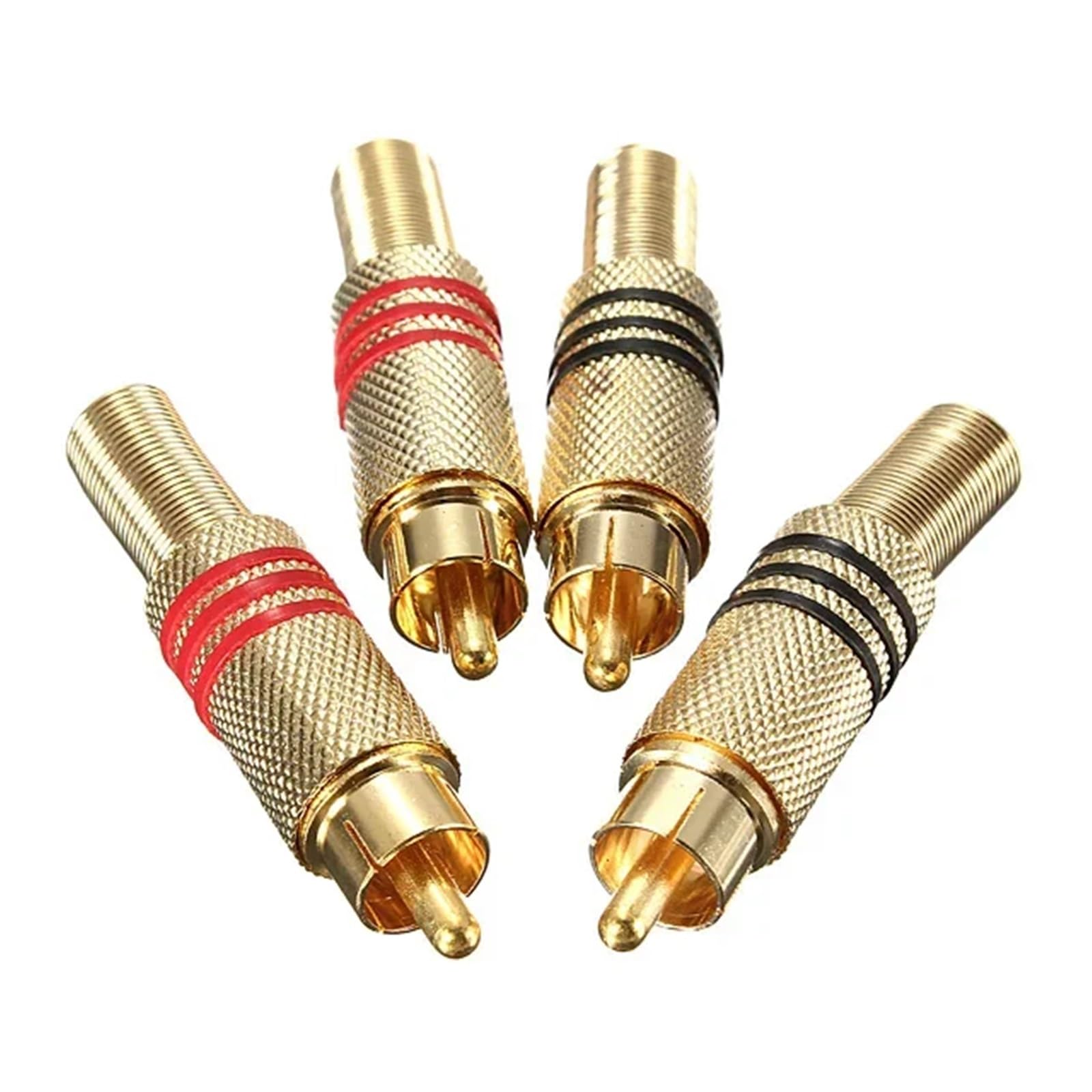 4 szt. 2 pary złote złącze Phono wtyk męski lutowane złącze adaptera kabla audio-wideo idealne do głośników audio(50pcs)