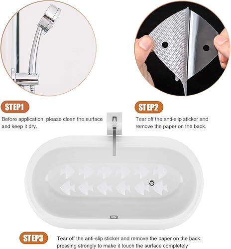 Miniatura 6 de Adhesivos para bañera antideslizantes, 24 piezas de peldaños de ducha de seguridad con raspador premium