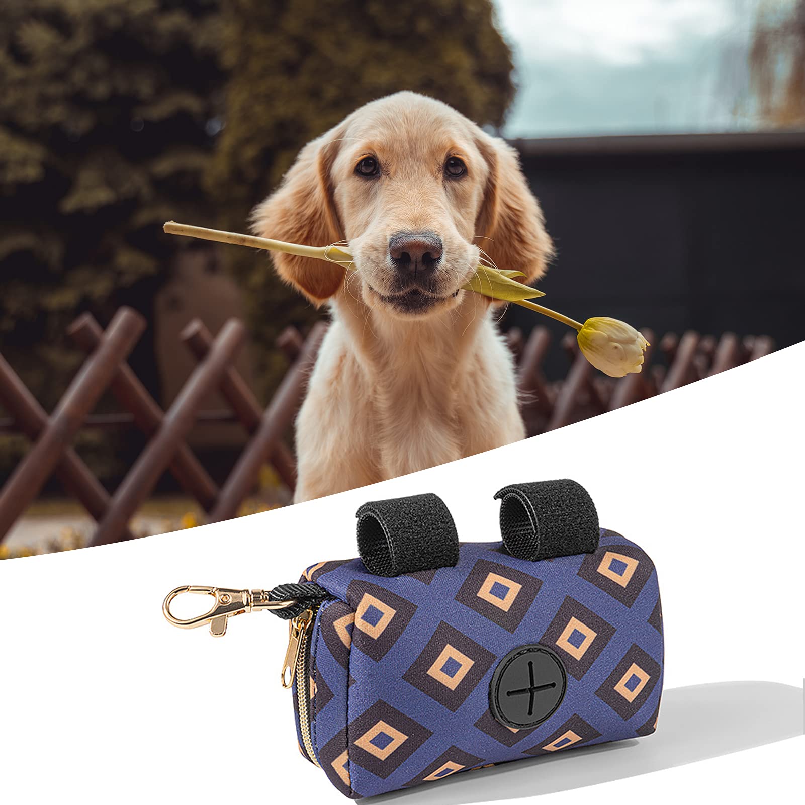 Tuzsocr Dog Poop Bag Dispenser,Dog Poop Holder Bag With Zipper Attached to Dog Leash,Portable Leak-proof Dog Poop Waste Bag, for Leash,Makes a Great Walking, Running or Hiking Accessory (purple)
