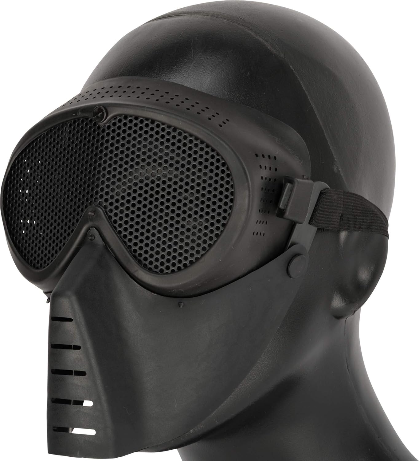 Evike Airsoft - SanSei Type Tactical Low Profile Airsoft Mesh Face Pro (Color: Black)