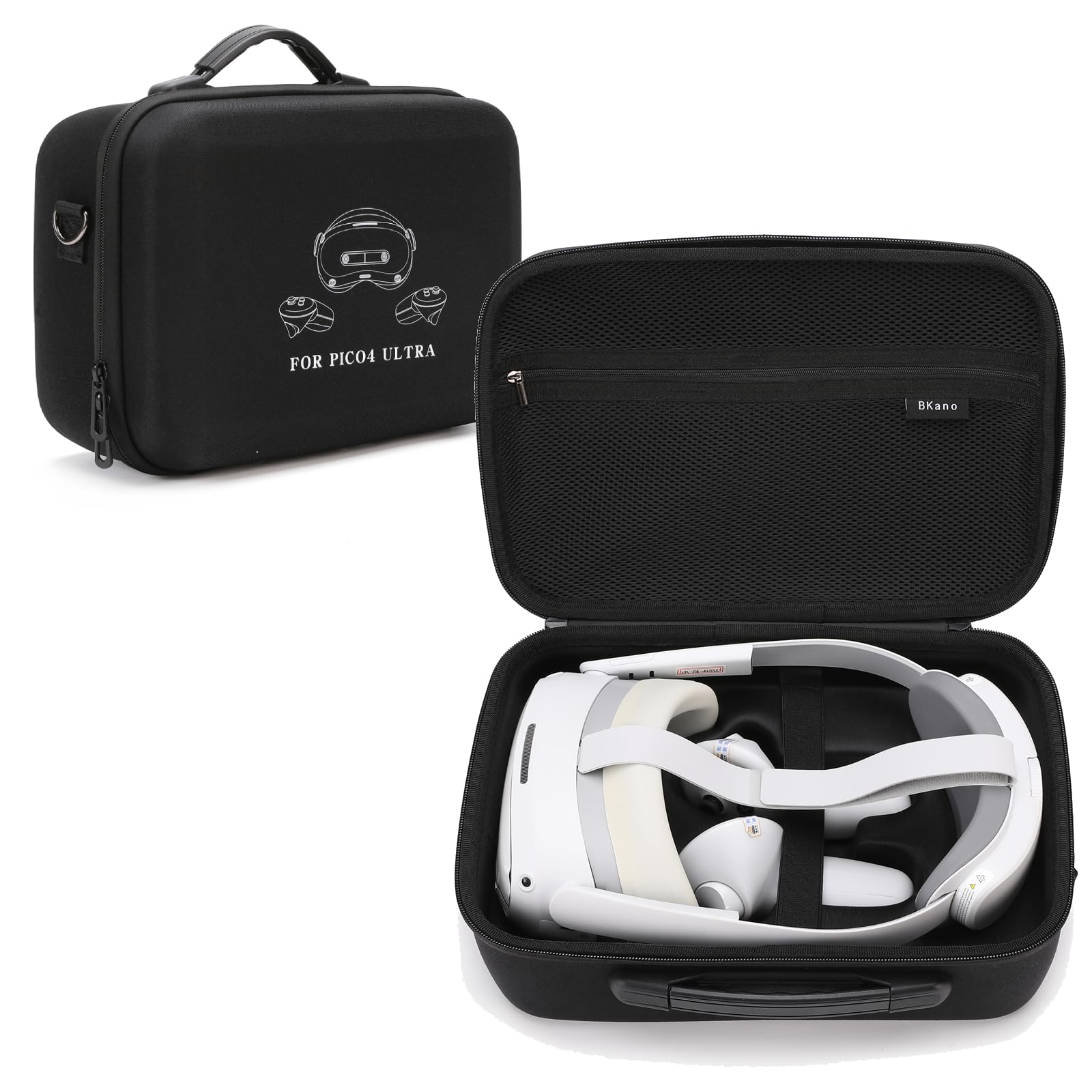 Custodia rigida per accessori Pico 4 Ultra, borsa da viaggio all-in-one, borsa a tracolla per cuffie VR, controller e altri accessori, 31 x 21 x 13,5 cm (nero)